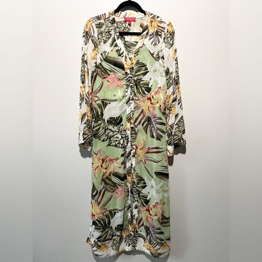 GUESS- Floral Colorful Kimono Duster Size M